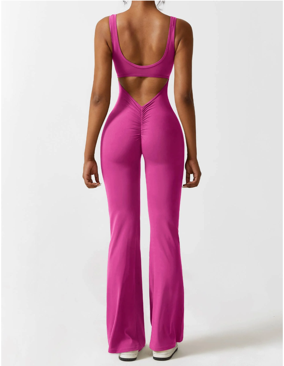 V-Back Flare Jumpsuit