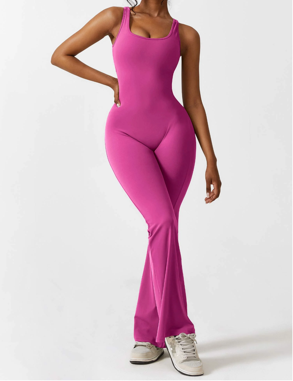 V-Back Flare Jumpsuit