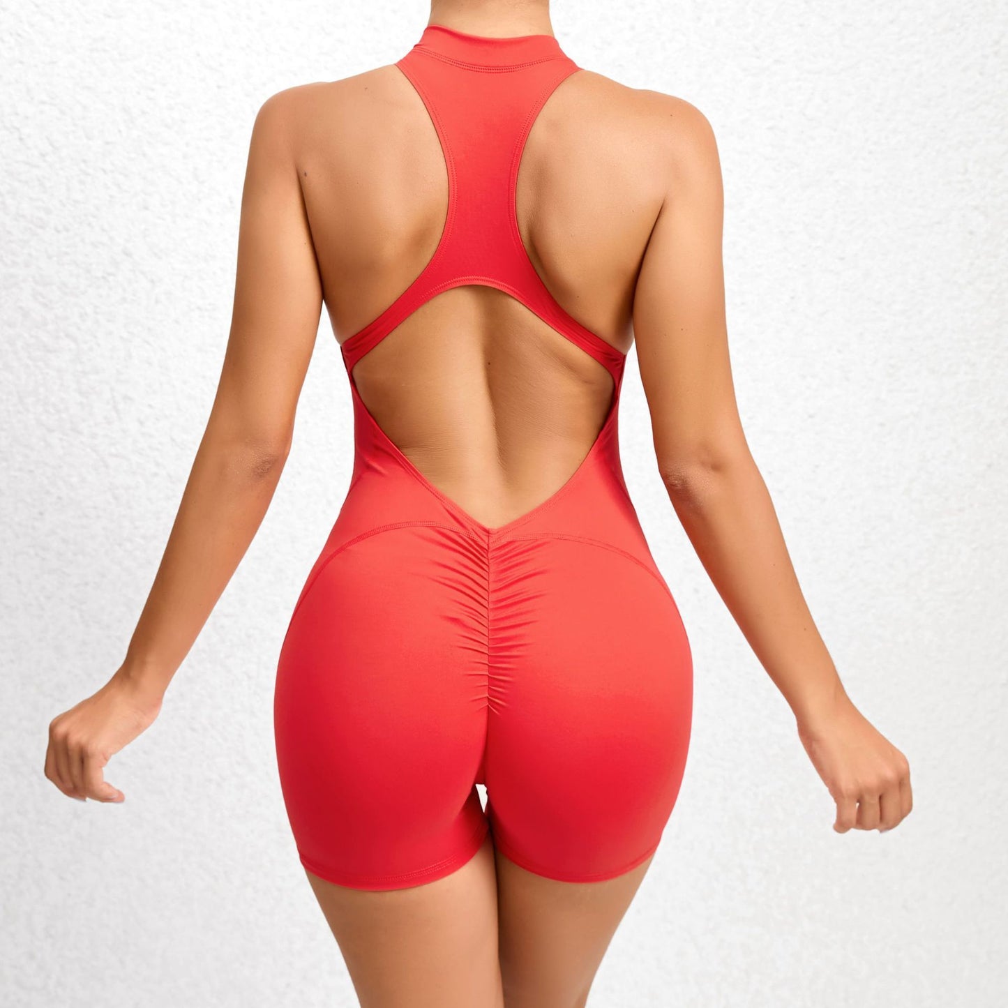V-Back Zip-Up Romper