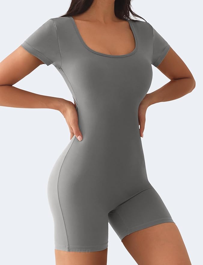 V-Back Short Sleeve Romper