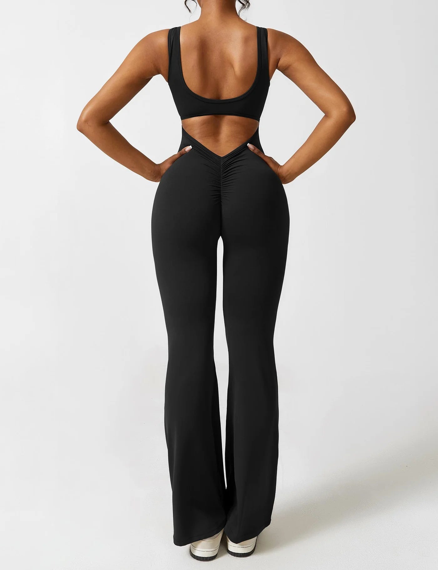 V-Back Flare Jumpsuit